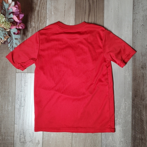 Athletic Works Boys Red Textured Athletic Performance Tee Baseball Graphic - Picture 2 of 11